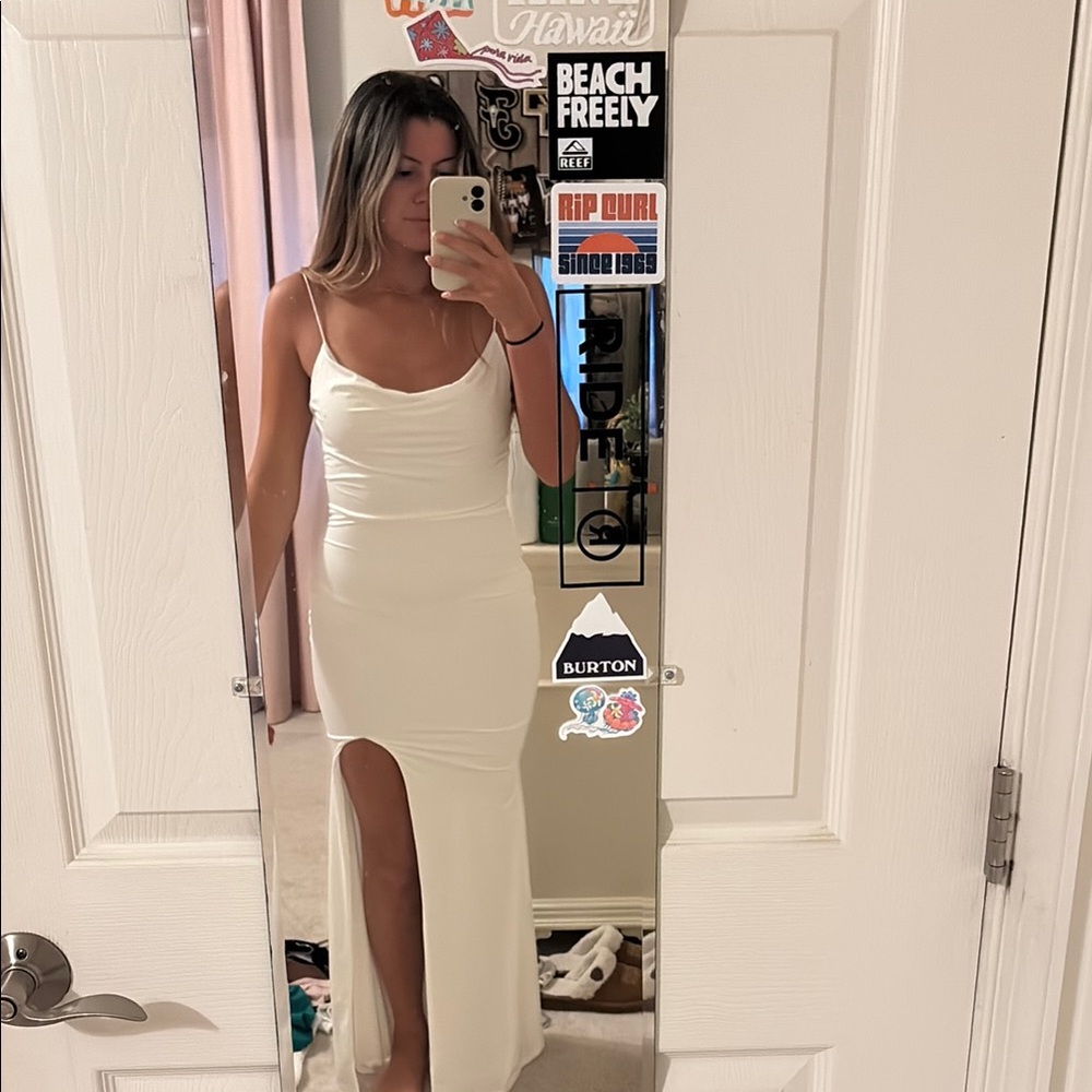 showpo white maxi dress nwt